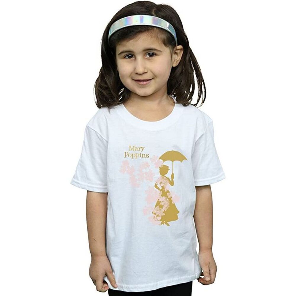 Mary Poppins Girls Floral T-Shirt / White